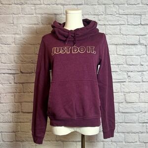 Nike Women's Hoodie XS Maroon "Just Do It" Graphic Pullover